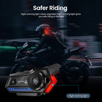 GEARELEC X5 Мотоциклетна каска Слушалки BT 5.2 Водоустойчиви безжични слушалки Гласово управление Намаляване на повишаването на FM радио Предупредителна светлина