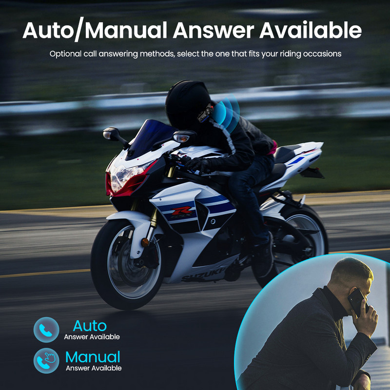 Ακουστικά GEARELEC X5 κράνος μοτοσικλέτας BT 5.2 Αδιάβροχα ασύρματα ακουστικά Φωνητικός έλεγχος Ραδιοφωνικός έλεγχος μείωσης αύξησης FM Προειδοποιητική λυχνία ραδιοφώνου