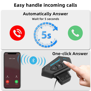 Bluetooth 4.2 Слушалки за каска Безжичен телефонен комплект за разговор със свободни ръце Мотоциклет Водоустойчиви слушалки MP3 Музикален плейър Високоговорител за moto