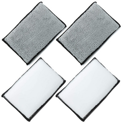 1/2/4Pcs Auto Interior Fleece Scrubbing Sponge за пластмасова кожена кола за почистване на микрофибърна кърпа Восъчна гъба Инструменти за почистване на автомобили