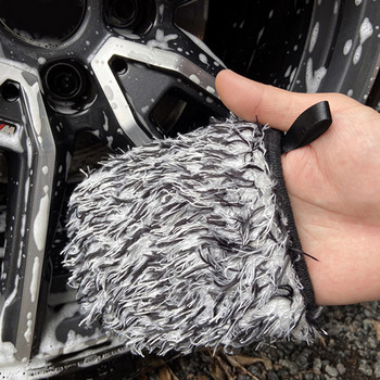 Γάντια πλυσίματος αυτοκινήτου Microfiber Λεπτομέρεια τροχών διπλής όψης Γάντια πλυσίματος αυτοκινήτου Αξεσουάρ εργαλείου πλυσίματος αυτοκινήτου Καθαρισμός γαντιών απορροφητικότητας υψηλής πυκνότητας
