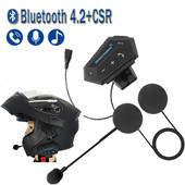 Cască Cască Moto BT12 Bluetooth Wireless Noise Cancel Hands Free BT V4.2 Căști Mâini Libere Cu Microfon pentru Motocicletă