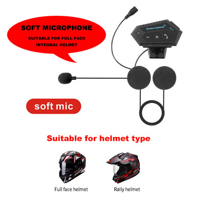Cască Cască Moto BT12 Bluetooth Wireless Noise Cancel Hands Free BT V4.2 Căști Mâini Libere Cu Microfon pentru Motocicletă