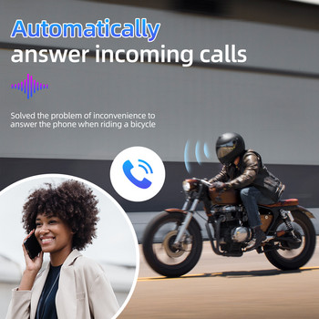 Bluetooth мотоциклетна каска Слушалки BT5.0 Безжична езда Стерео слушалка Високоговорител Поддръжка Автоматичен отговор Хендсфри разговор Микрофон