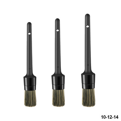 Set de perii de detaliu pentru mașină, 3 buc. Seturi de perii pentru curățarea mașinii, cu peri moi, Atuo, pentru spălarea roților de anvelope, accesorii pentru exterior, păr natural de mistreț