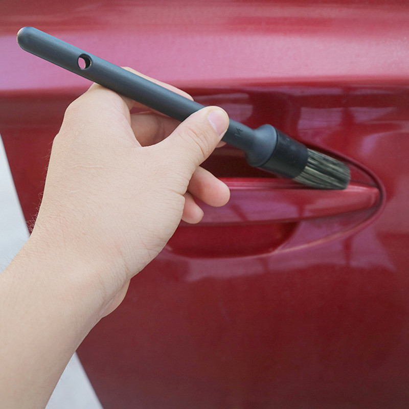 Set de perii de detaliu pentru mașină, 3 buc. Seturi de perii pentru curățarea mașinii, cu peri moi, Atuo, pentru spălarea roților de anvelope, accesorii pentru exterior, păr natural de mistreț