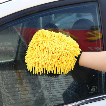 Αδιάβροχο πλυντήριο αυτοκινήτων Microfiber Chenille Gloves Thick Car Cleaning Mitt Wax Detailing Brush Auto Care Γάντι διπλής όψης