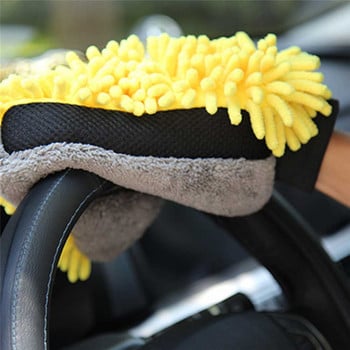 Αδιάβροχο πλυντήριο αυτοκινήτων Microfiber Chenille Gloves Thick Car Cleaning Mitt Wax Detailing Brush Auto Care Γάντι διπλής όψης