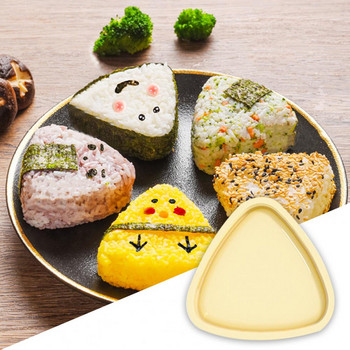 1 комплект Направи си сам Форма за суши Onigiri Maker с лъжица за хранене PP незалепващо Направи си сам триъгълна оризова топка Инструмент за приготвяне на суши Комплект форми Bento Tools