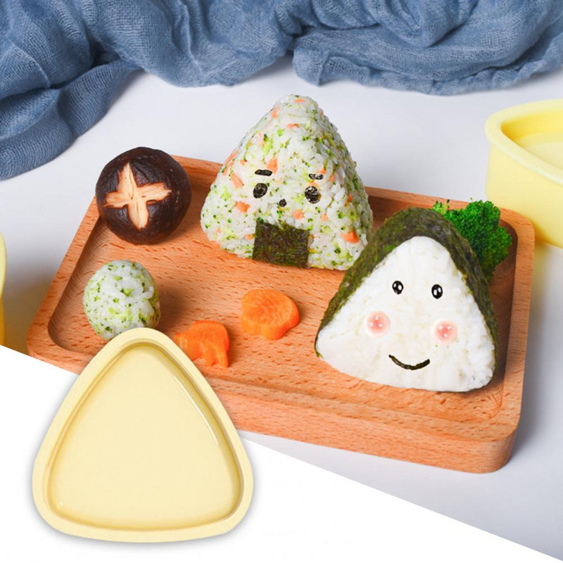 1 set DIY Sushi Mold Onigiri Maker cu lingură PP antiaderent DIY Triunghi Orez Minge Sushi Maker Sushi Maker Instrument Kit de Mucegai Bento Tools