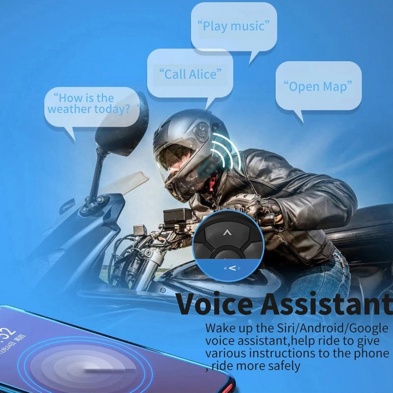 Ασύρματο Bluetooth 5.3 Κουμπί κράνος ακουστικών μοτοσικλέτας/τιμόνι ποδηλάτου Ελεγκτής πολυμέσων Τηλεχειριστήριο τιμονιού