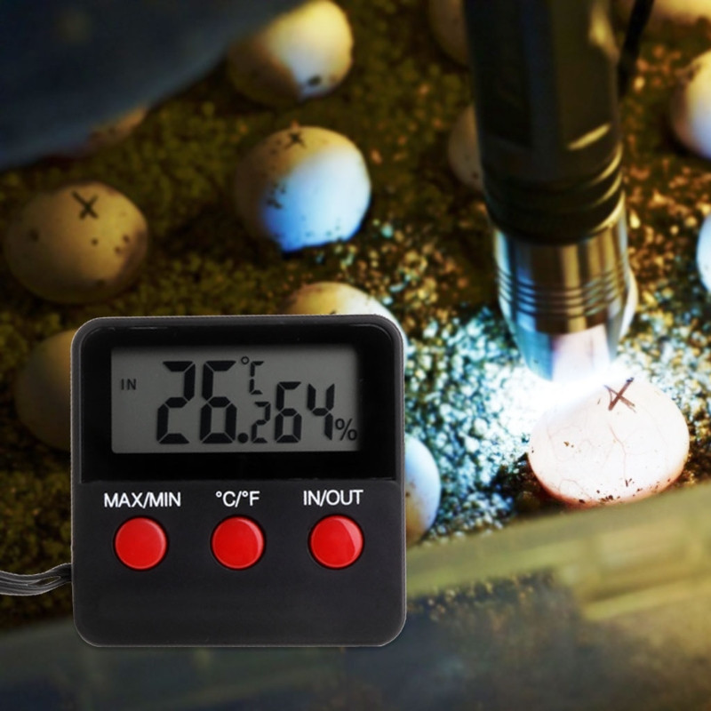 Elektroninis roplių terariumo higrometro skaitmeninis drėgmės monitorius naminiams gyvūnėliams