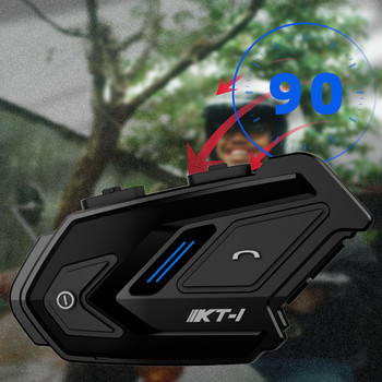 WAYXIN Μοτοσικλέτα κράνους Ακουστικά Bluetooth 5.0 Moto Wireless Headset Communicator Σύστημα αδιάβροχο ακουστικό μοτοσικλέτας KT-1