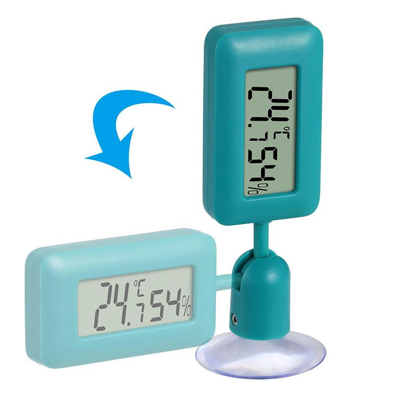 Mini roomajate termomeetri niiskusmonitor, 360 kraadi pöörlev helendav iminapa hügromeeter sisalikele madudele ämblikele