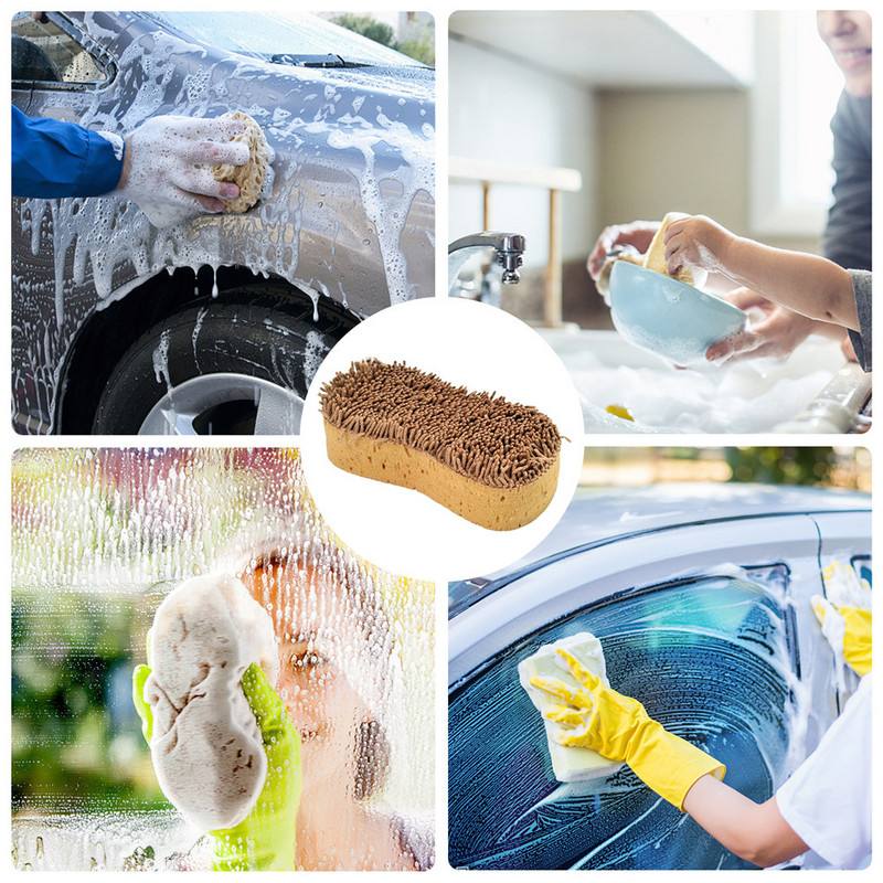 Burete de spălat mașini în formă de opt anti-zgârieturi Burete moale de curățare automată pentru îndepărtarea petelor Instrument de întreținere pentru spălarea autovehiculelor