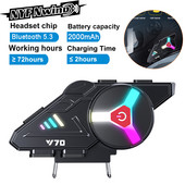 Y70 Atmosphere Light Motociklističke kacige Slušalice Bluetooth 5.3 EDR Bežične slušalice Slušalice IP67 Vodootporne Smanjenje visine