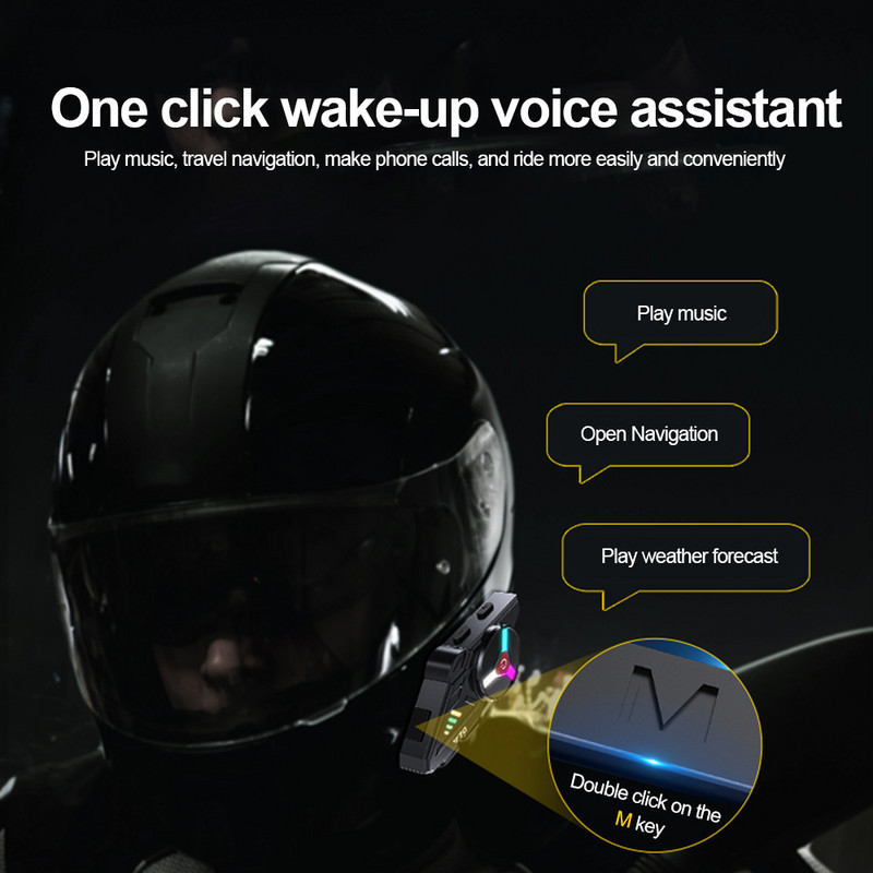 Y70 Atmosphere Light Motociklističke kacige Slušalice Bluetooth 5.3 EDR Bežične slušalice Slušalice IP67 Vodootporne Smanjenje visine