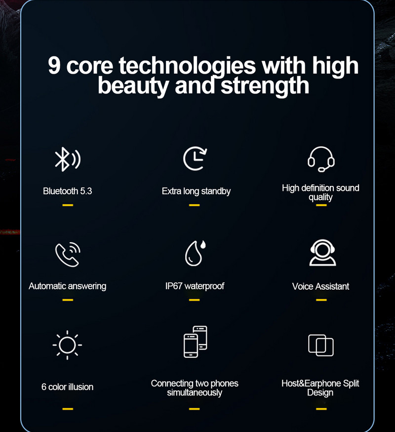 Y70 Atmosphere Light Motociklističke kacige Slušalice Bluetooth 5.3 EDR Bežične slušalice Slušalice IP67 Vodootporne Smanjenje visine