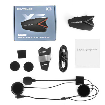 Ακουστικά GEARELEC Bluetooth για κράνος μοτοσικλέτας IP65 Αδιάβροχα ANC Wireless BT5.0 Ακουστικά Υποστηρίζει Hands Free Calling Music