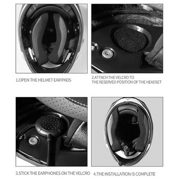 Ултратънка мотоциклетна Bluetooth каска Слушалки Безжични хендсфри слушалки Стерео музикален плейър Високоговорител за каска