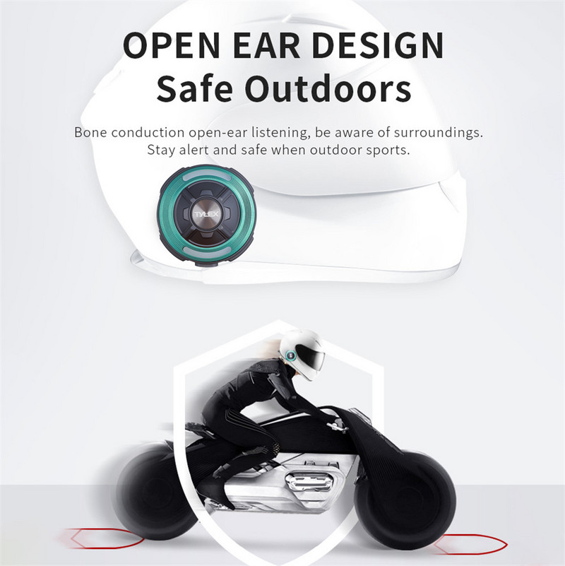 Cască de conducție osoasă Bluetooth pentru motociclete Căști Difuzor stereo Căști fără fir IP68 Căști sport rezistente la apă