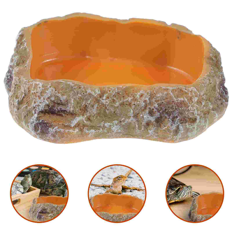 Hüllő terrárium konténer lánctalpas kisállat etető edény tányér vizes tál akváriumi féreg táplálékgyanta kőetető