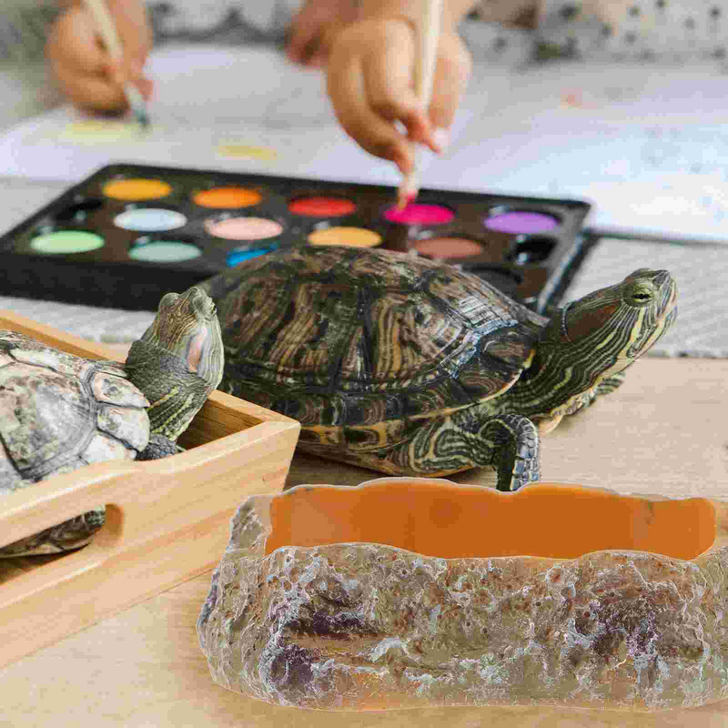 Hüllő terrárium konténer lánctalpas kisállat etető edény tányér vizes tál akváriumi féreg táplálékgyanta kőetető