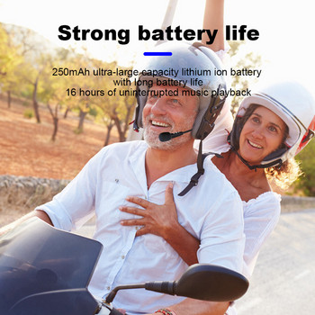 Bluetooth мотоциклетна каска Слушалки Безжична BT5.2 Стерео слушалка за каране Поддръжка на високоговорител Автоматичен отговор Хендсфри разговор Микрофон