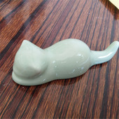 Čvrsti keramički držač četkica za mačke u japanskom stilu Držač za štapiće za mače Kućna kuhinja Umjetnički zanat Posuđe za jelo Jastuk za štapiće ZC607