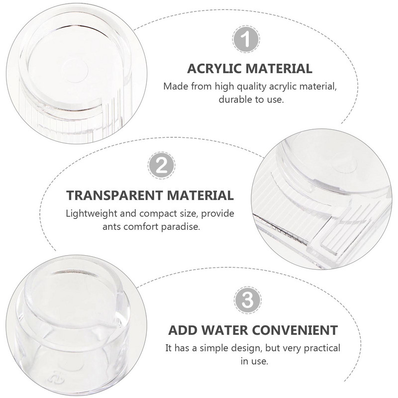 2 τμχ Ακρυλικοί τροφοδότες μυρμηγκιών Μυρμήγκια Ποτό μπολ Χώρος τροφοδοσίας νερού για φωλιά μυρμηγκιών
