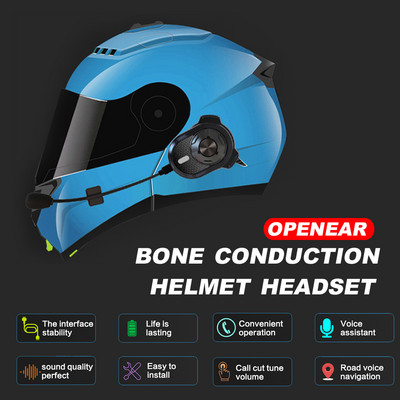 OPENEAR T60 motoros sisak Bluetooth fejhallgató Bone Conduction vezeték nélküli fejhallgató fülhallgató mikrofonnal sisak hangszóró