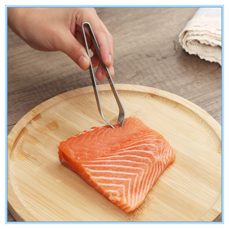 1 buc. Pensete plate pentru pește pentru îndepărtarea oaselor. Pensetă din oțel inoxidabil pentru pescuit.