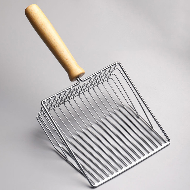 Didelio dydžio nerūdijančio plieno kačių kraiko kastuvas Kačių mėšlo kastuvas Roplių smėlio kastuvas tinklelis mėšlo šaukštas naminių gyvūnėlių valymo įrankiai