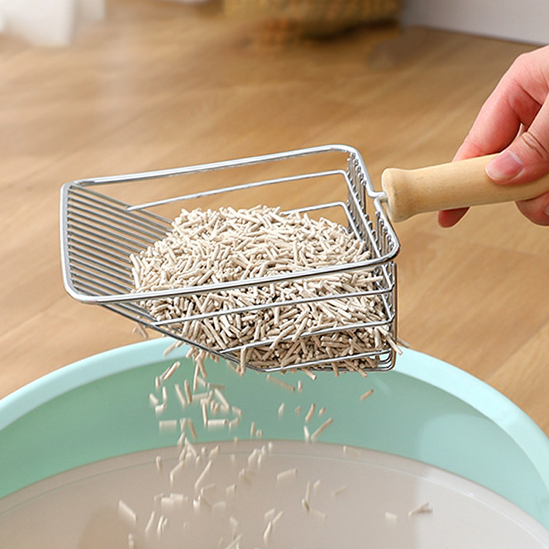 Didelio dydžio nerūdijančio plieno kačių kraiko kastuvas Kačių mėšlo kastuvas Roplių smėlio kastuvas tinklelis mėšlo šaukštas naminių gyvūnėlių valymo įrankiai