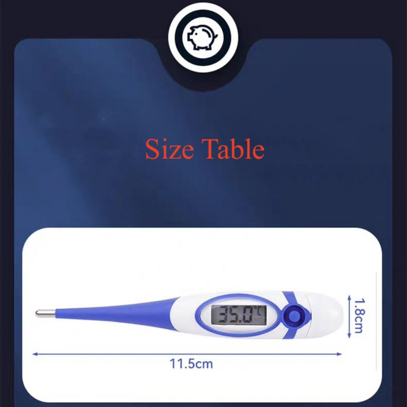 Profesionalus LED ūkio elektroninis termometras, minkšta galvutė, vandeniui atspari veterinarinė įranga, saugus naminiams gyvūnėliams greitas medicininis įrankis