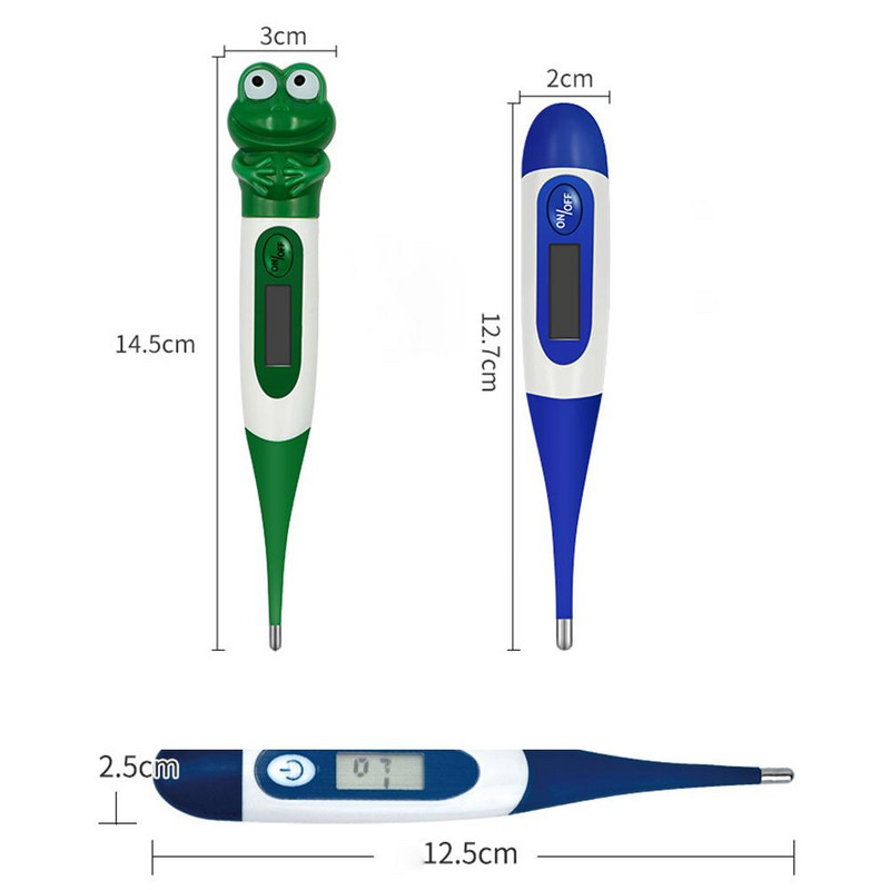 Veterinarinis elektroninis termometras LCD ekranas Minkštos galvos termometras su NTC jutikliu kiaulių šunų galvijai avis katė
