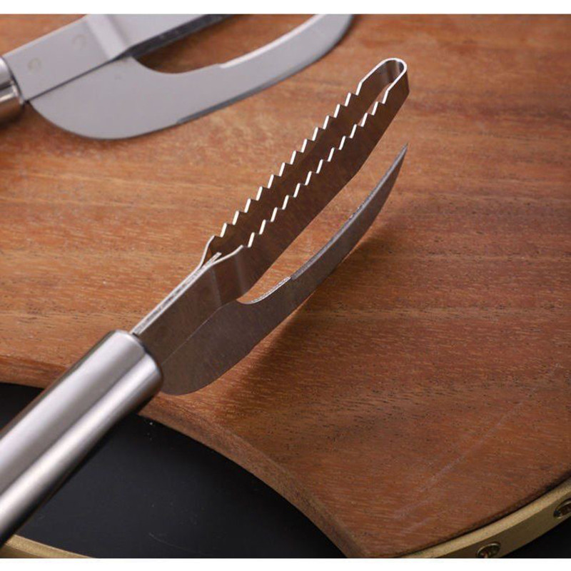 2in1 Žuvų svarstyklės Šveitimo nerūdijančio plieno žvyneliai žuvims valymo įrankiams Žuvies oda Žuvies žnyplės Pincetai Žvyneliai Žuvies virtuvės priedai