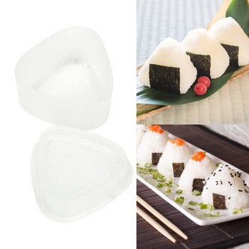2бр. Триъгълна пластмасова форма за производство на оризови топки за суши Онигири Комплект форми за кухненски джаджи Прозрачни аксесоари за Бенто