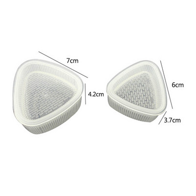 2 vnt. trikampis plastikinis suši ryžių rutuliukų formavimo formelės Onigiri formelių rinkinys virtuvės prietaisai, skaidrūs „Bento“ priedai