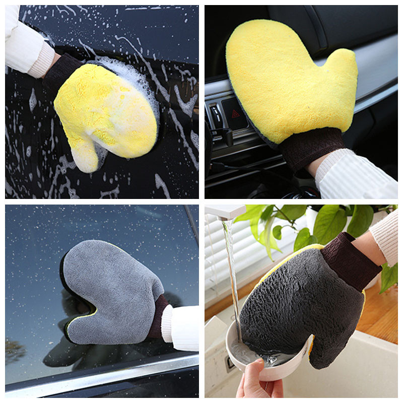 Mănuși de curățare super absorbante, cu două fețe, catifea de corali Unelte de curățare a mașinii Universale pentru interiorul mașinii Finisaj cu vopsea transparentă