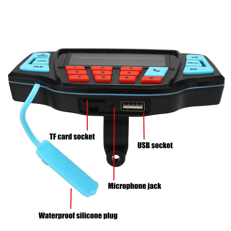 Motociklo studija Garso garso sistema Stereo garsiakalbiai FM radijas MP3 muzikos grotuvas Motoroleris ATV nuotolinio valdymo signalas garsiakalbis motoroleris