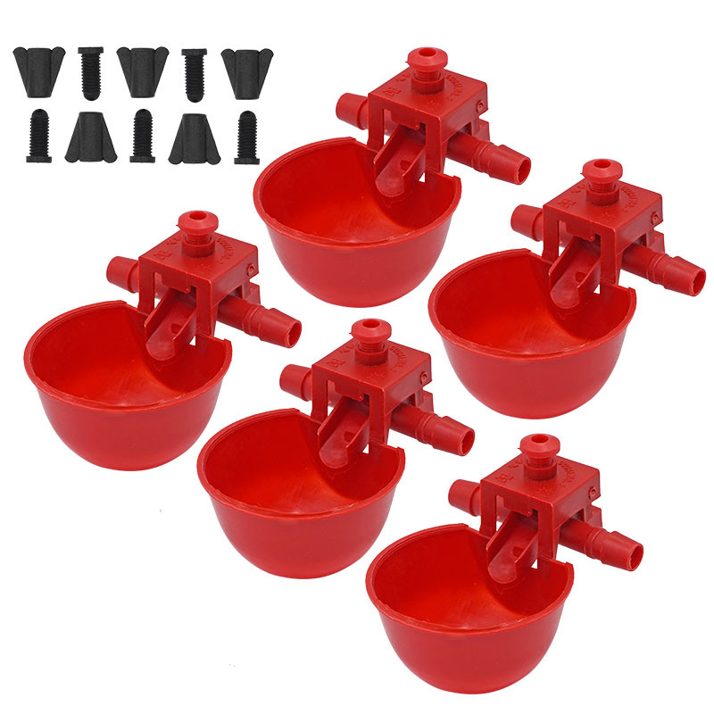 5/10 kompleta posuda za vodu za piletinu Kokoši Prepelice Ptice Posude za piće Voda za kokošinjac Pojilice s bradavicama za piliće Farma peradi