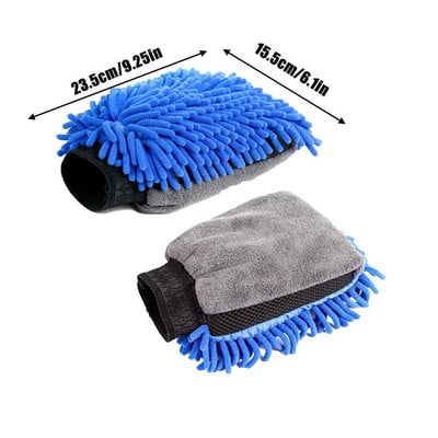 Car Wash Mitt Ultra Absorbent Auto Wash Sponge Glove Scratch Free Microfiber Auto Detailing Supplies for Cars Trucks Trucks SUV Boats