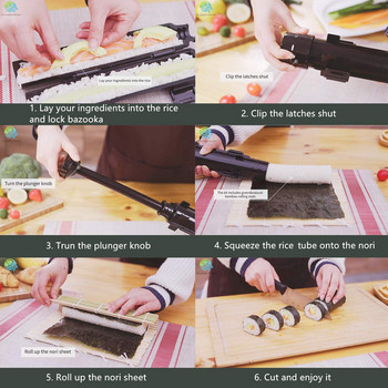 Форма за машина за суши Домакински цилиндричен инструмент за валцуване на ориз, зеленчуци и месо Кухня Направи си сам машина за суши Инструмент за суши
