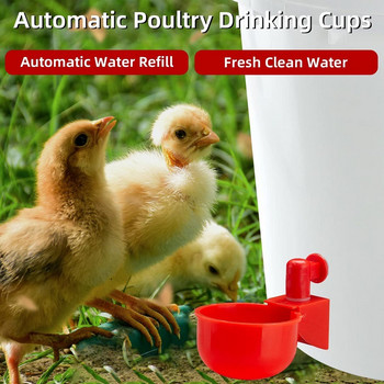 Чаша за пиене Автоматична поилка Хранилка за пилета Пластмасова поилка за домашни птици Хранилка за питейна вода за пилета Патица Гъска Пъдпъдък