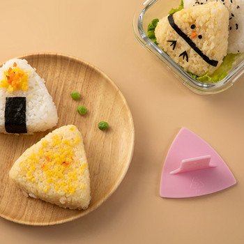 Trilater Form for Onigiri Rice Ball Sushi Maker Кухня с незалепващо покритие Комплект за приготвяне на суши Устройство за пресоване на водорасли Мухъл за деца Начинаещи