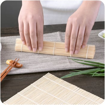 1 бр. 24x24 см комплект за суши Бамбукови търкалящи се постелки Гребла за ориз Инструменти Кухня Направи си сам Аксесоари японска кухня Кавай суши мухъл бамбук