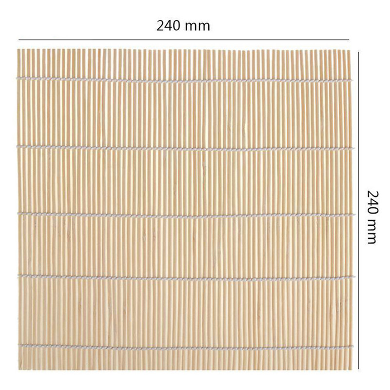 1vnt 24x24cm sušių rinkinys Bambuko sukimosi kilimėliai Ryžių irklentės Įrankiai Virtuvė DIY Priedai japoniška virtuvė kawaii sušio formos bambukas