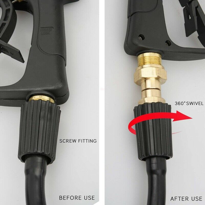 Kõrgsurvepesuri Pöördliigendi vooliku liitmik M22 14 mm sasipuntra keermega 360 kraadi pöörleva vooliku pihusti pistik