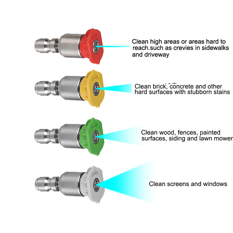 360 de grade 1/4" din oțel inoxidabil 4000 Psi cu conectare rapidă pulverizare de înaltă presiune 0 15 25 40 de grade duză Accesorii pentru spălătorie auto